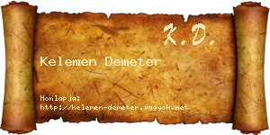 Kelemen Demeter névjegykártya